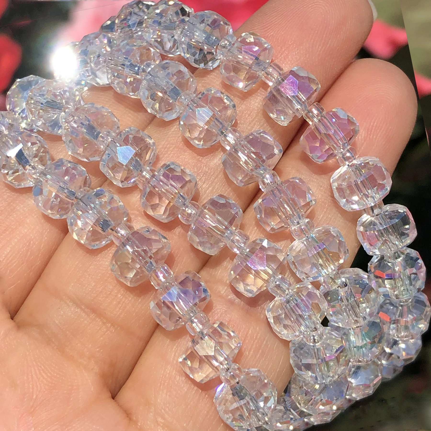 8 мм круглые прозрачные Австрийские хрустальные бусины стеклянные с огранкой