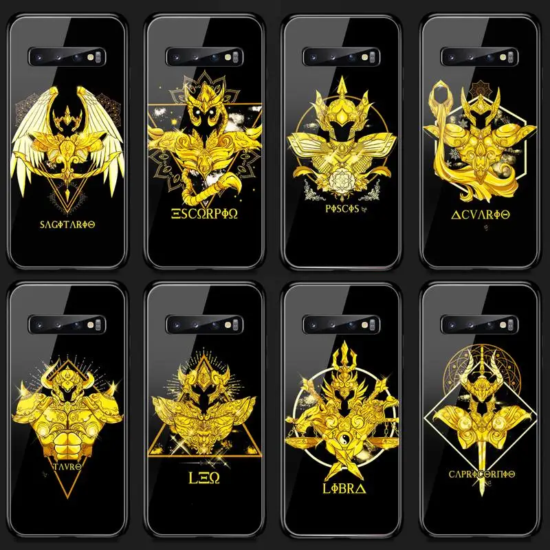 

Anime Saint Seiya Logo Phone Case Tempered Glass For Samsung S20 21 30 Plus ultra S7 S8 S9 S10E Plus Note 8 9 10 Plus A7 2018