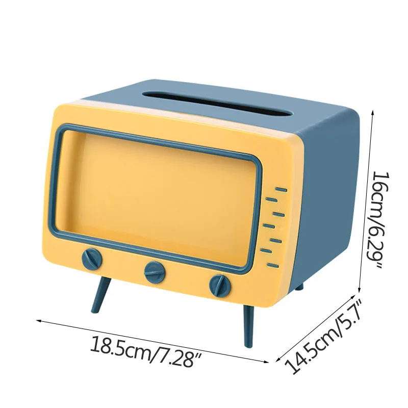 

Tissue Box Desktop Mobile Phone Holder TV Multi-Function Roll Paper Box Built-In Mobile Phone Storage Slot Organizer