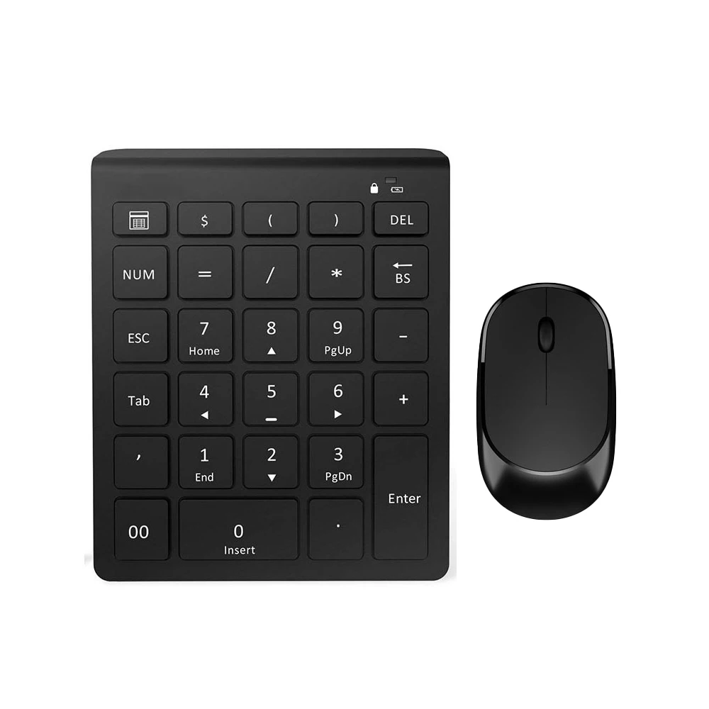 

2.4G Wireless Set Mini Digital Keyboard 28 Keys USB Numeric Keypad Wireless Silent Mouse For Laptop PC Notebook Desktop