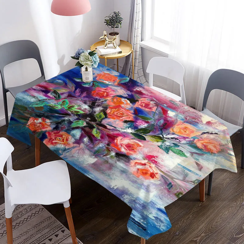 Скатерть 3D с рождественским узором водонепроницаемая ткань для журнального