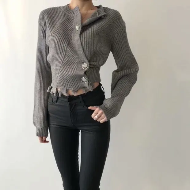 

Women Long Sleeve Sweater Button Cardigan Solid Jumpers Pullover Female Loose 2020 Autumn Winter Knitted Top Outfit