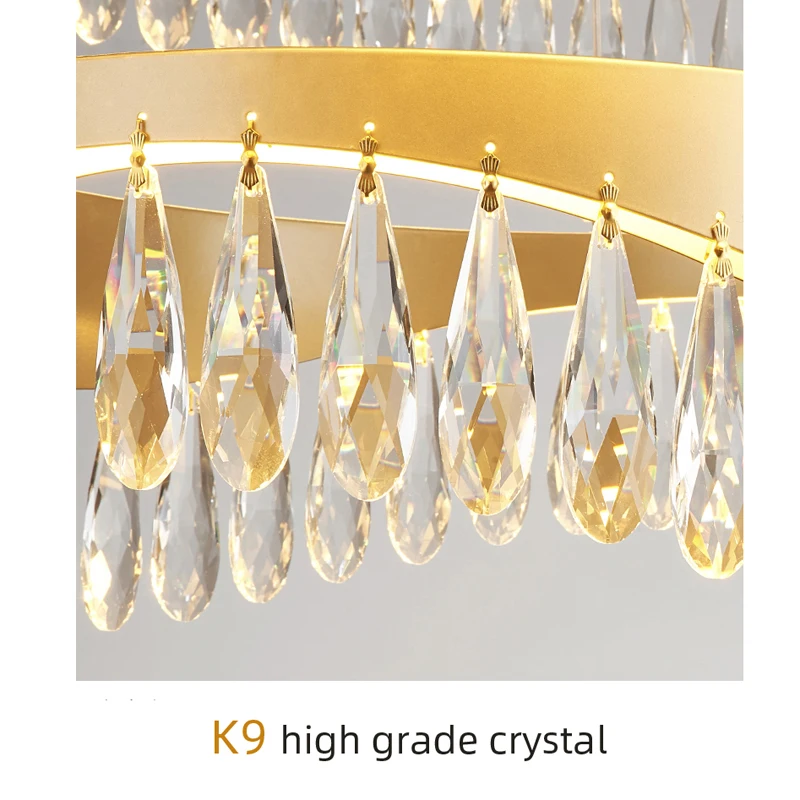 

Nordic Black Pendant Lights Foyer Living Room Fashion Crystal Suspended Lamp Restaurant Hotel Hanging Lighting 400mm 600mm