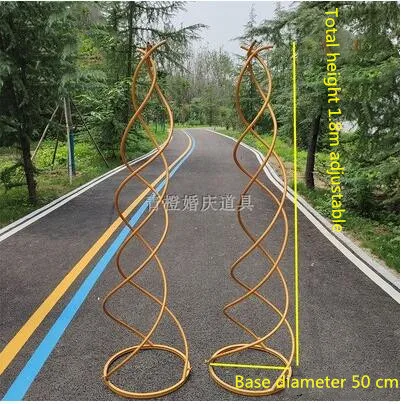 安い 新しい結婚式の小道具: 鉄アートガイドフレーム、結婚式のt-ステージスパイラルガイド、ステージ装飾、s-形の幾何学ガイド