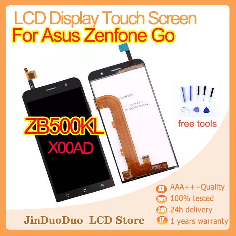 5.0" LCD For Asus Zenfone Go ZB500KL X00AD LCD Display Touch Screen Panel Digitizer Combo With Frame Replacement Part