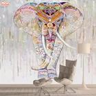 Современная самоклеящаяся бумажная настенная бумага 3d в виде слона для спальни, стен, настенная бумага, домашний декор, полосатая пленка и наклейка, фрески