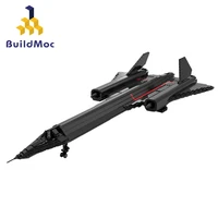 buildmoc technical military reconnaissance aircraft combat airplane fighter building blocks battle weapon educational toys gifts