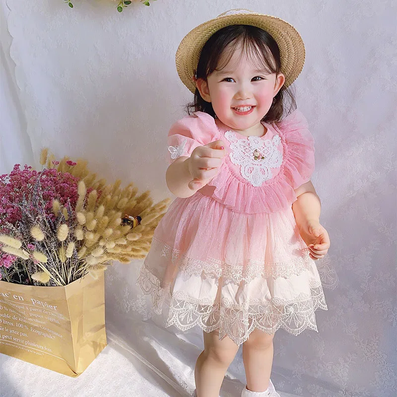 

Вечернее платье для девочек, с кружевом, лето 2020