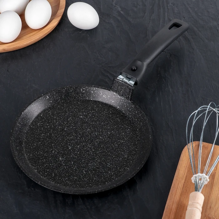 Сковорода блинная антипригарное покрытие цвет тёмный мрамор | Дом и сад