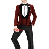 handsome one button groomsmen peak lapel groom tuxedos men suits weddingprom best blazer jacketpantsvesttie b287