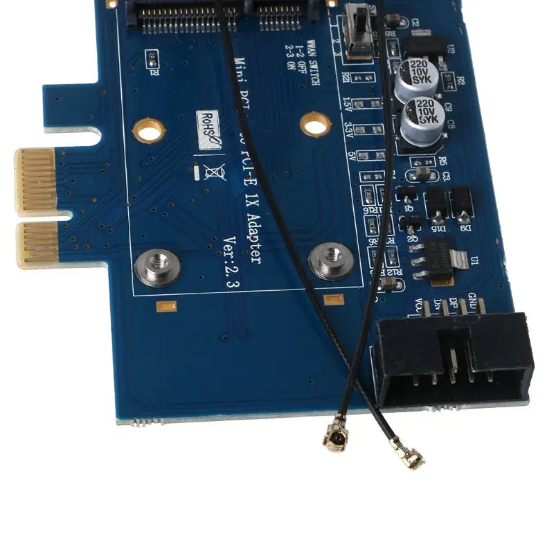 мини pci e pci express к pci e 1x адаптер с слотом