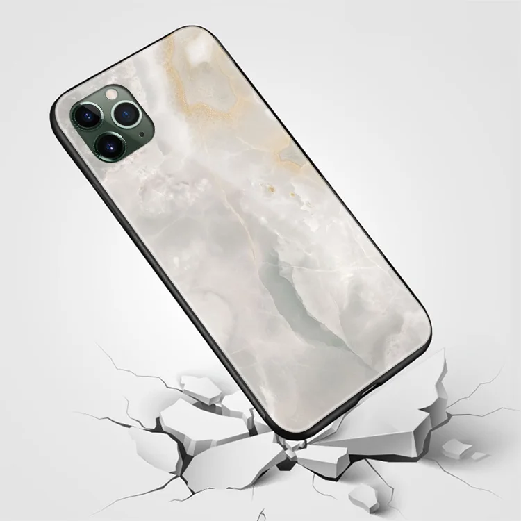 Натуральный керамический гранит мрамор coque закаленное стекло Мягкий силиконовый чехол для телефона оболочка для iPhone 6 6s 7 8 Plus X XR XS 11 Pro MAX