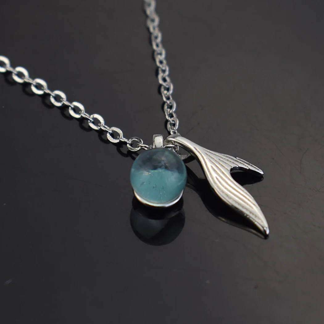 

Blue Mermaid Tears Pendant Clavicle Chain Female Korean Fashion Choker Mermaid Tail Necklace