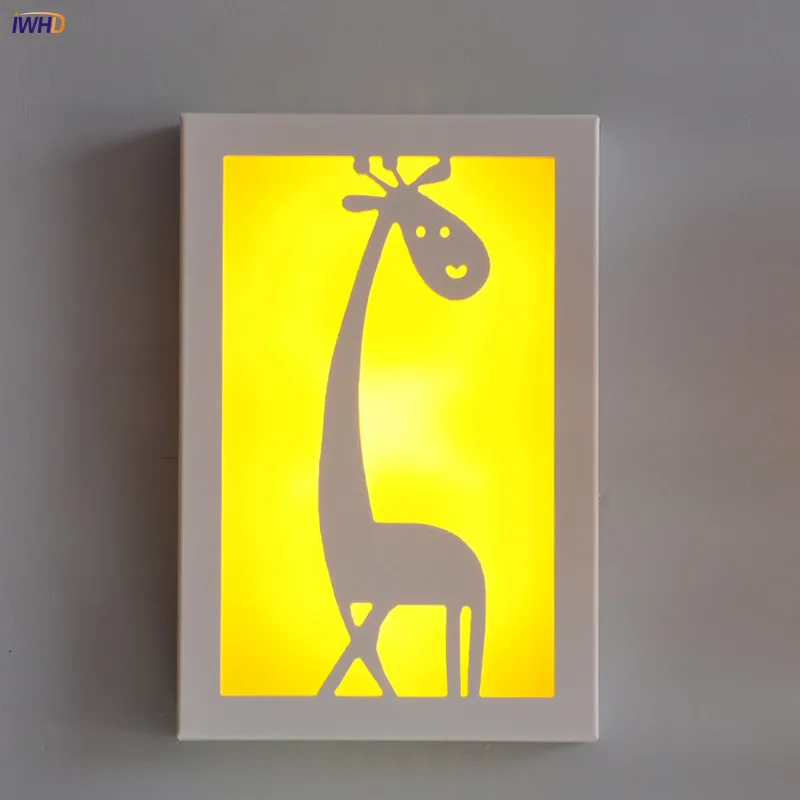 Милый жираф акриловый светодиодный настенный светильник современная мода