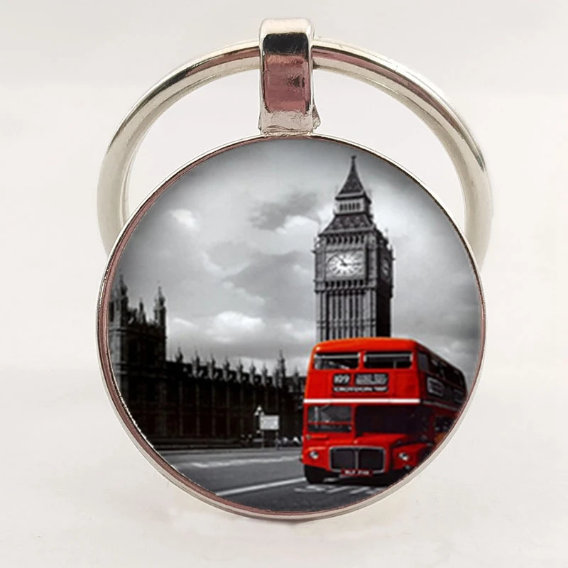 Винтажный брелок с лондонским автобусом бронзовый узором в виде автобуса