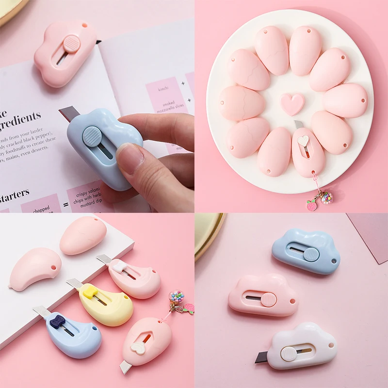 

Cute Cloud Color Mini Portable Utility Knife Paper Cutter Cutting Paper Razor Blade Office Stationery Escolar Papelaria