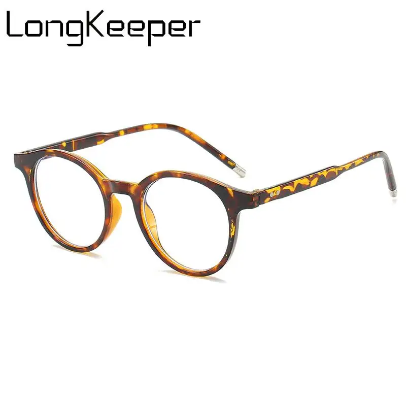 Женские и мужские очки леопардовой расцветки с круглыми прозрачными линзами