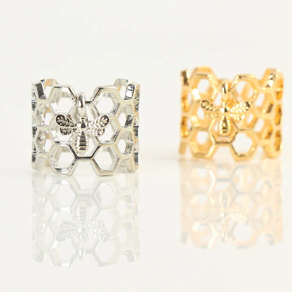 1 шт. милые Для женщин кольцо с пчелиными сотами крошечные пчелы Регулируемый