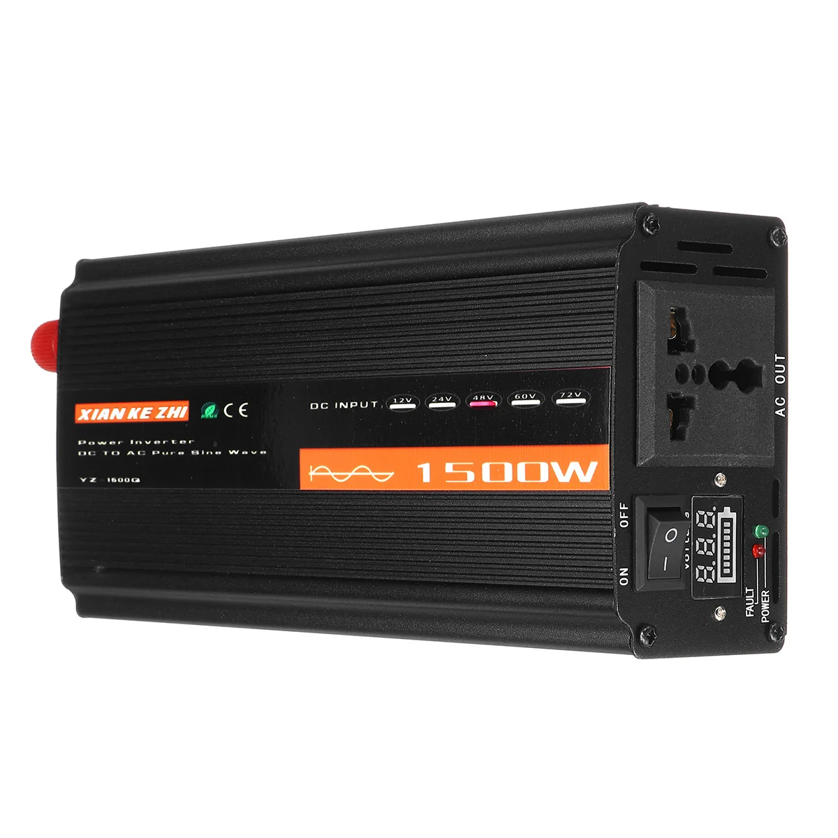 Золотой 1500 Вт Чистая Синусоидальная волна инвертор DC12V/24 В/48 В к ac220в 50 Гц усилитель конвертера мощности для автомобиля Инвертор бытовой DIY - Цвет: Золотой