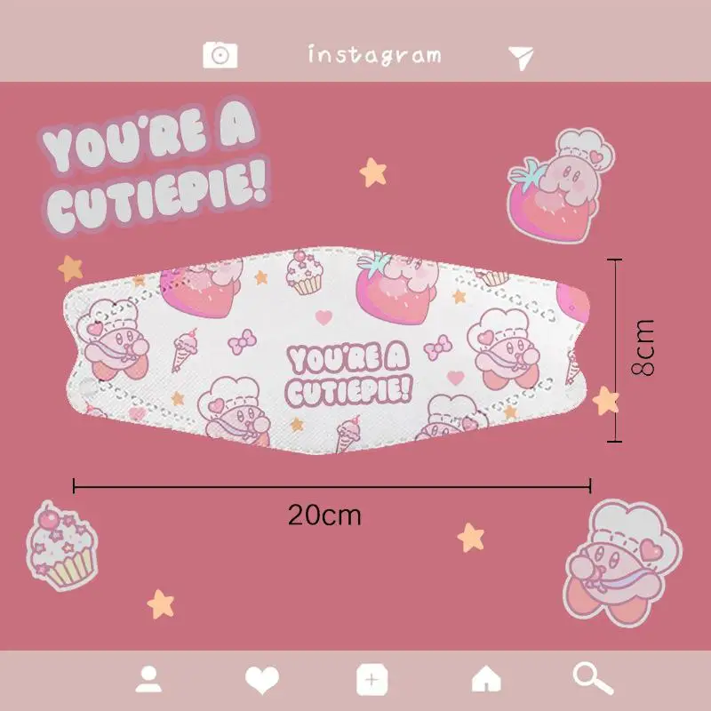 Взрослые Мультяшные 4D стерео маски KN95 со швом для лица с CE Kawaii 4-слойные