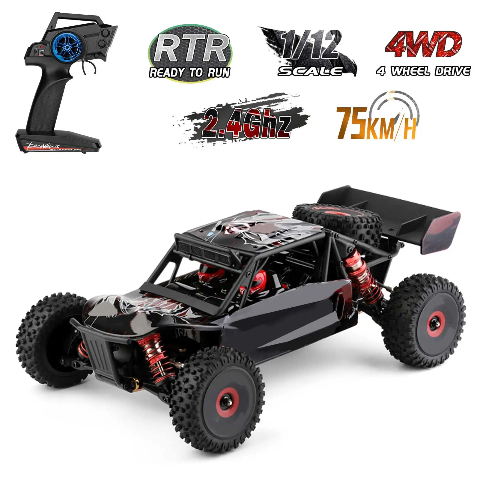 

WLtoys 124016 1/12 2,4 ГГц Радиоуправляемый гоночный автомобиль внедорожник высокоскоростной Радиоуправляемый гусеничный гоночный автомобиль 75 км/...