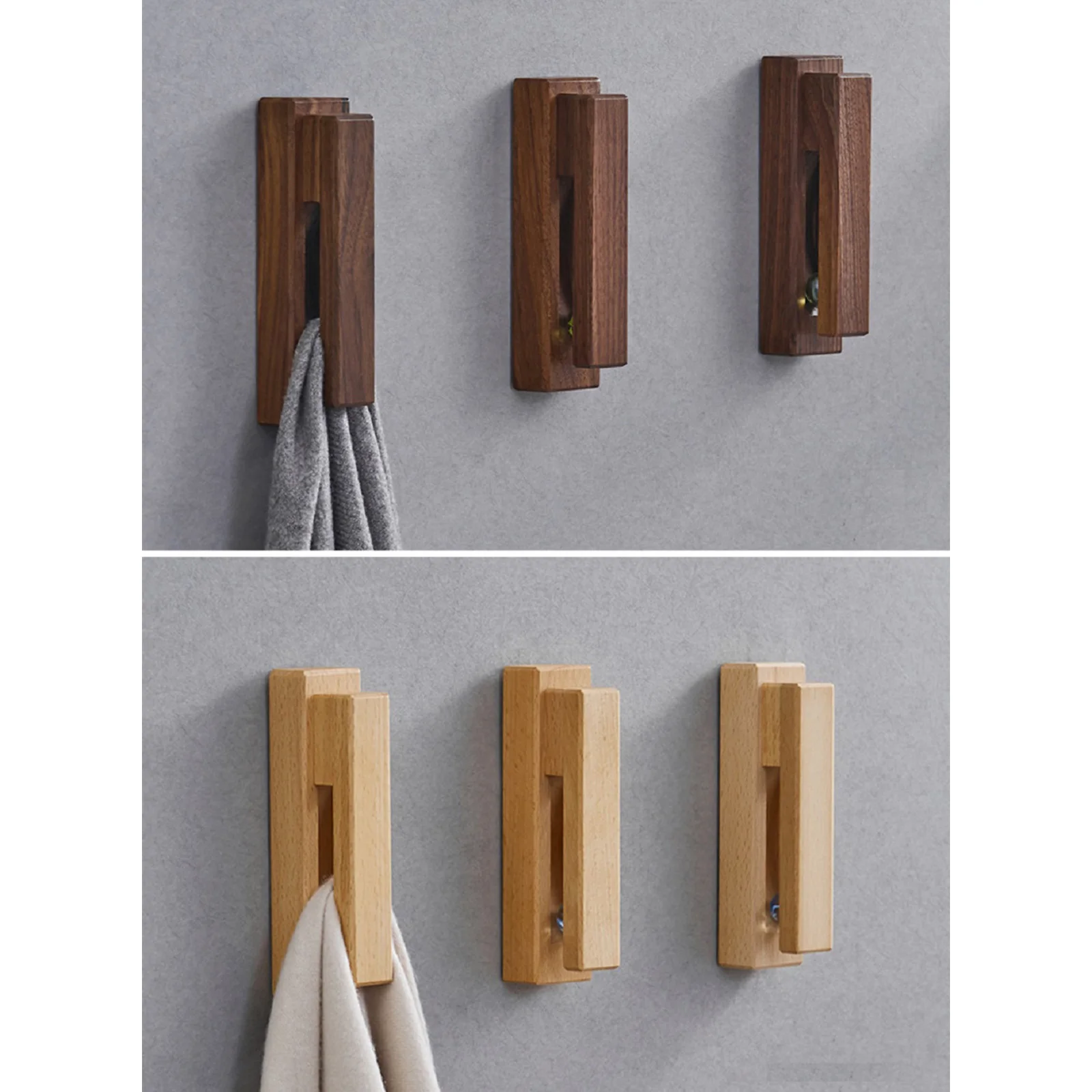 Towel Holder Small Household Wall Mounted Wooden Hooks Bag Clothes Hanger | Дом и сад