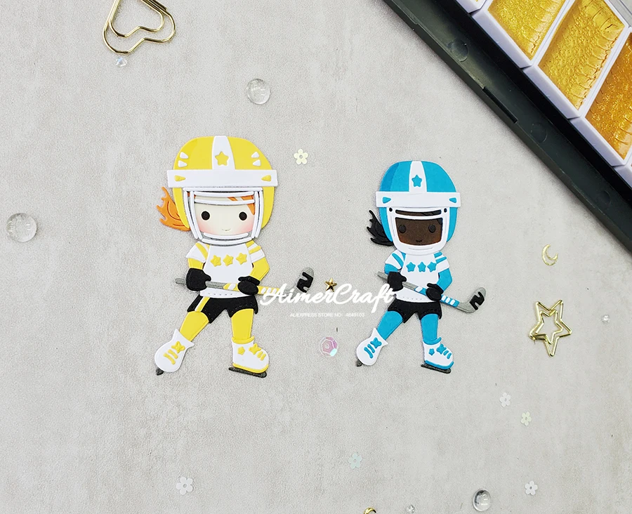 Девушка Хоккей металлический Трафаретный вырубной штамп форма нож трафарет для