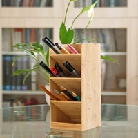 office desk wood pen pencil holder case multi divided desktop organizer storage container organizador de escritorio accessories