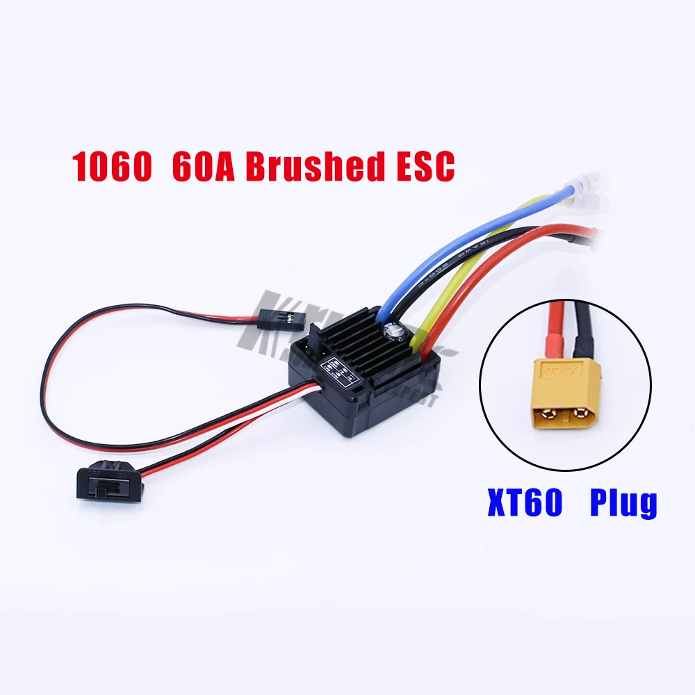 WP-1060-RTR водонепроницаемый 2 S-3 S 60A матовый ESC для 1/10 Tamiya Traxxas Redcat HSP HPI RC автомобиль - Цвет: 1060-XT60 plugs