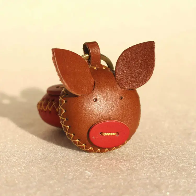 Ручной работы милые женские ботинки из натуральной кожи с 3D свинья брелок для