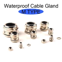 5 pcs m type ip68 waterproof cable gland connector m12x1 5 m16202532 cable metal connector high quality