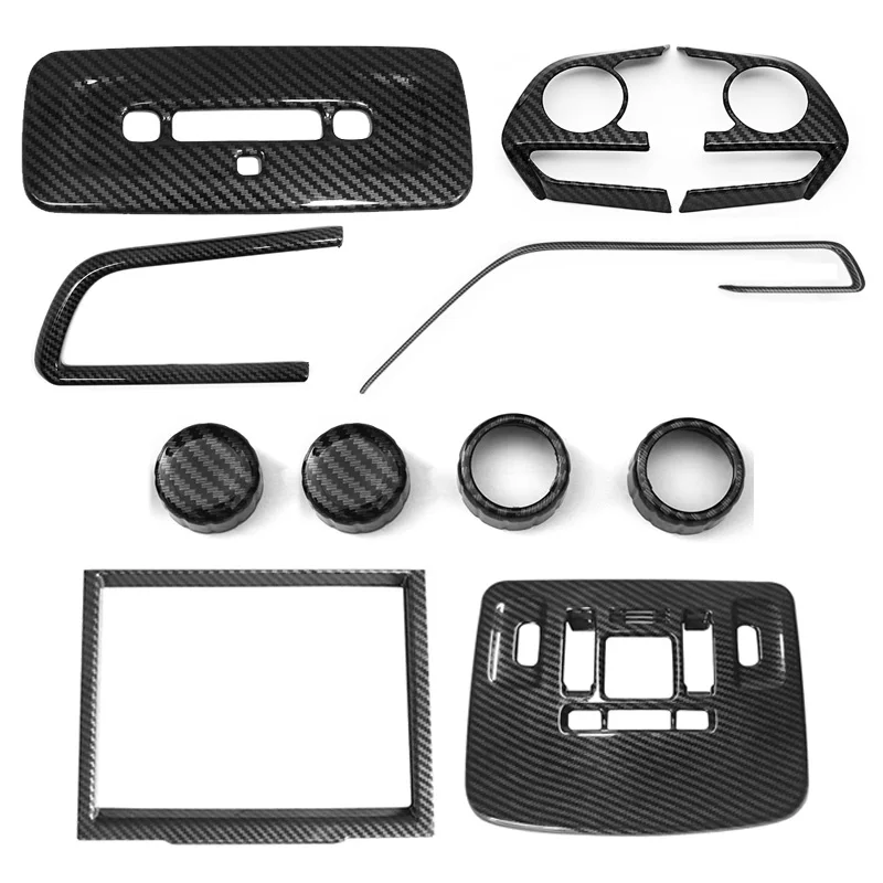 

QHCP For Toyota Camry 2018 2019 Reading Lamp Cover Steering Button Stickers Air Vent Frame ABS Carbon Fiber Interior Accessories
