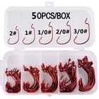 50 шт.кор. рыболовный крючок из углеродистой стали с широким коленчатым крючком, Смещенный рыболовный крючок для искусственной бороды, крючок для карпа