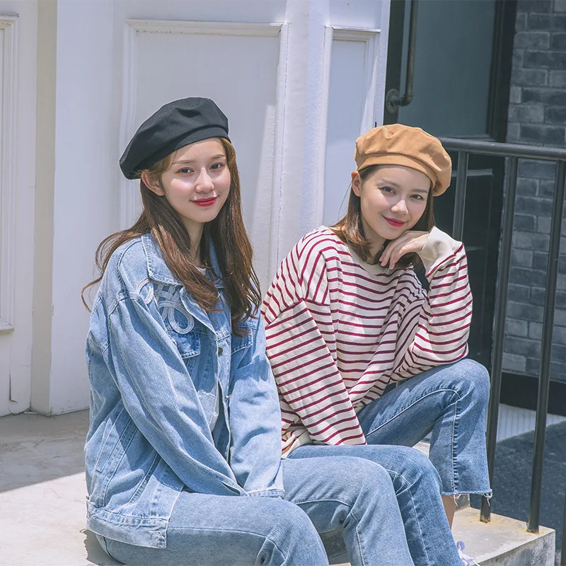 Женский летний берет восьмиугольная кепка в Корейском стиле для улицы