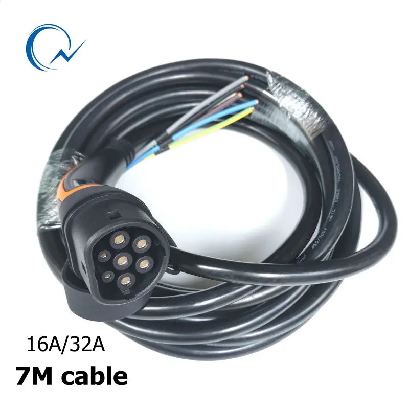 Штепсельная Вилка 16 А 32 Тип 2 с кабелем 7 м для EV side IEC 6219 штепсельная вилка