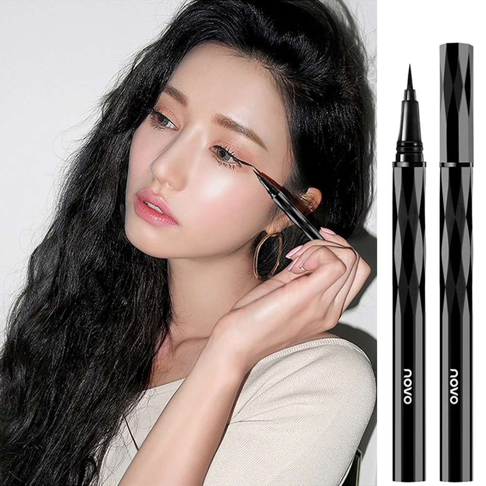 NOVO черная коричневая жидкая подводка для глаз водостойкие цвета Блеск