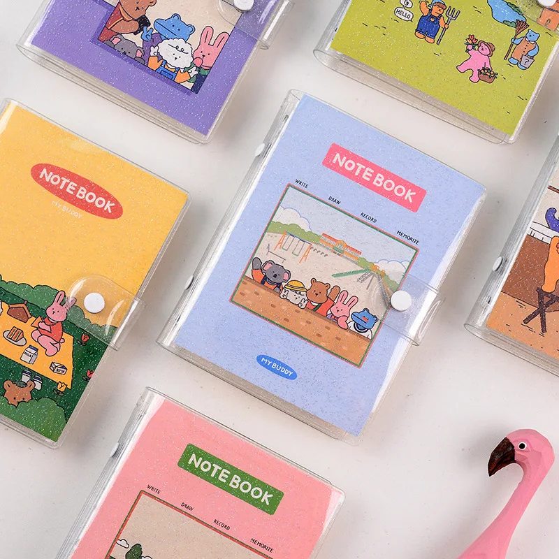 Милый прозрачный блокнот из ПВХ A7 связующий дневник журнал для самостоятельной