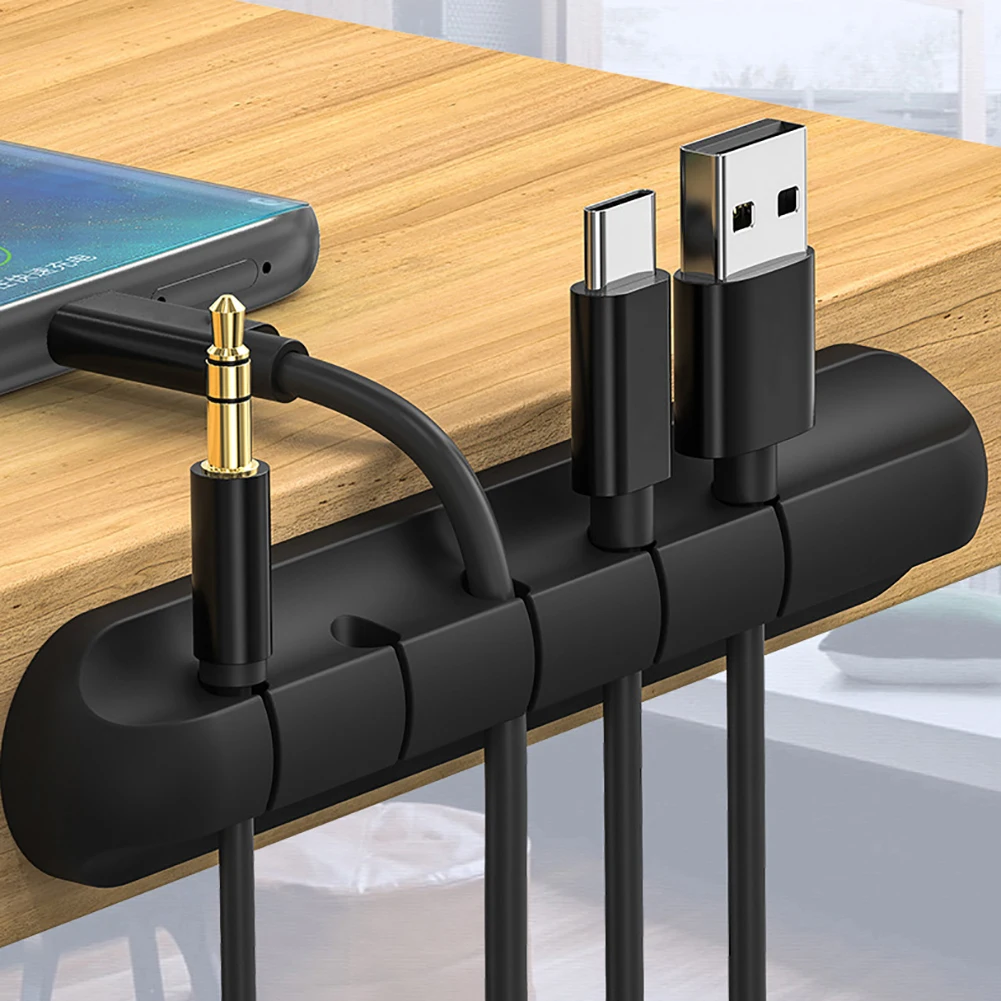 

Cable Holder Silicone Cable Organizer Flexible USB Winder Management Clips Holder For Mouse Keyboard Earphone Headset