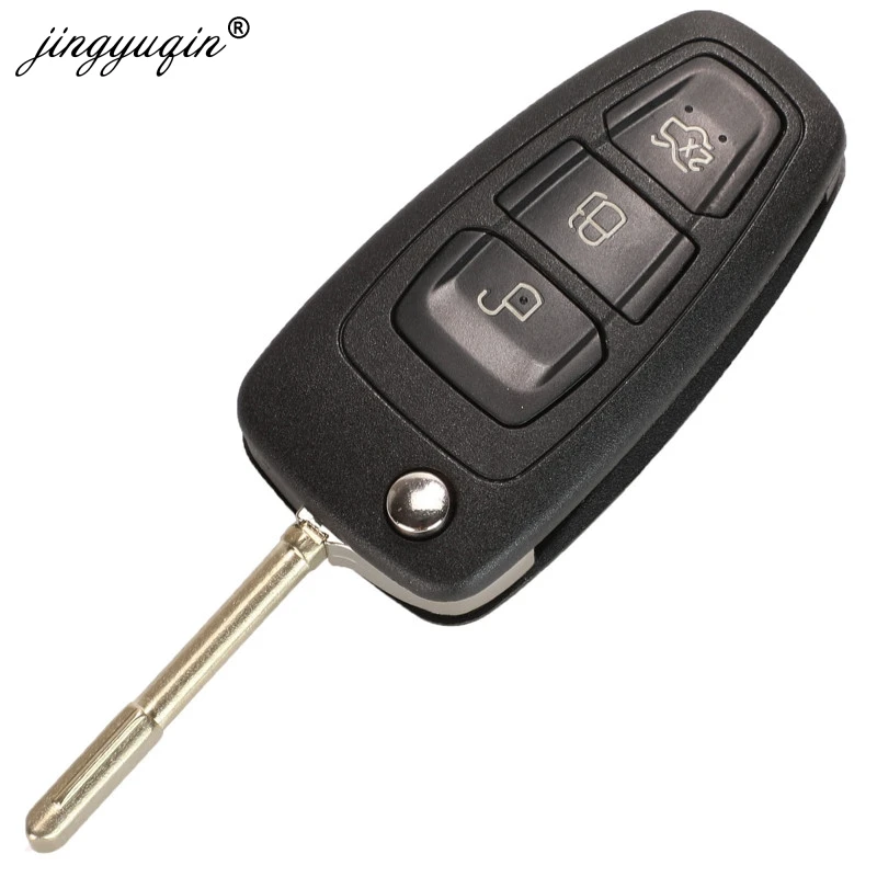 Jignyuqin 10 шт. флип-чехол для дистанционного ключа 2/3 кнопка для Ford Ranger Focus Fiesta Mondeo HU101/FO21 чехол для ключа