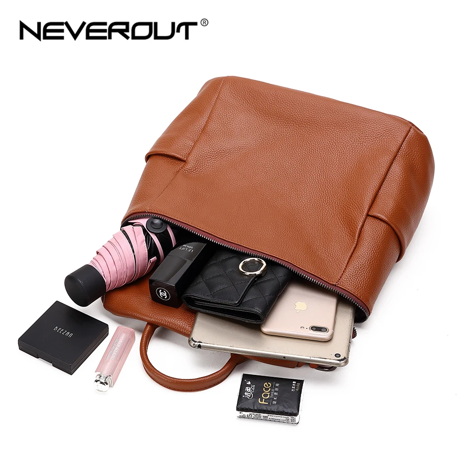 Рюкзак NEVEROUT из натуральной кожи на молнии 3 цвета|Женские рюкзаки| |