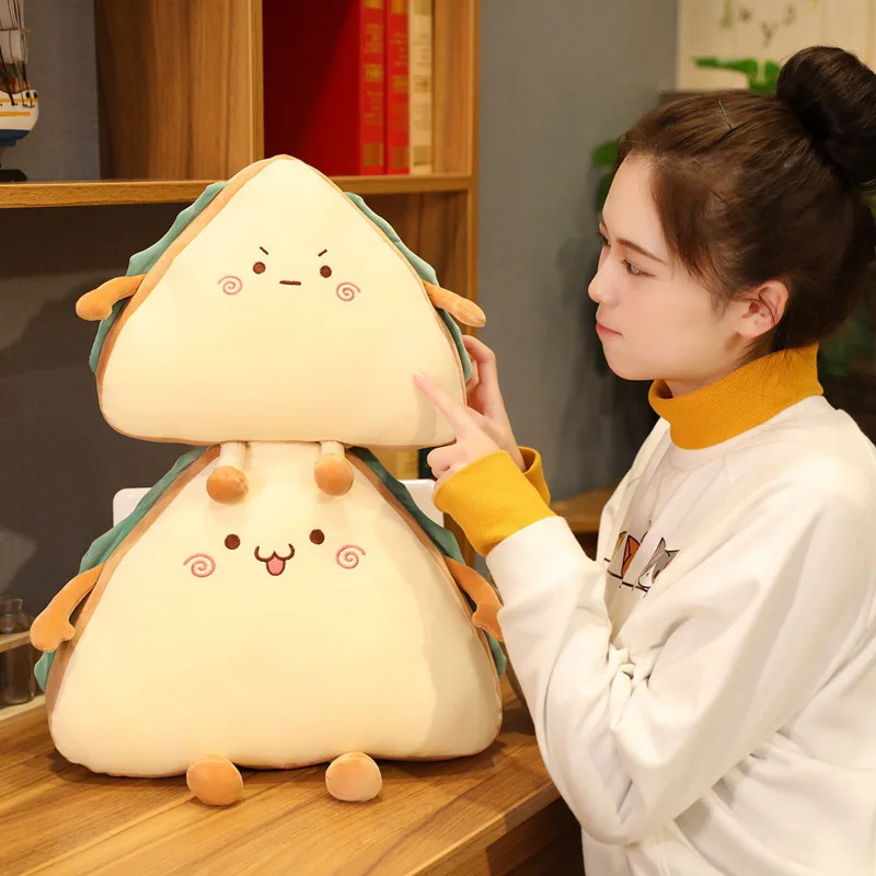 

Cute Plush Stuffed Toy Realistic Fake Fast Food Theme Plushie Shaped Pillows Cushion Bread Sandwich Creative Soft Plushies Doll