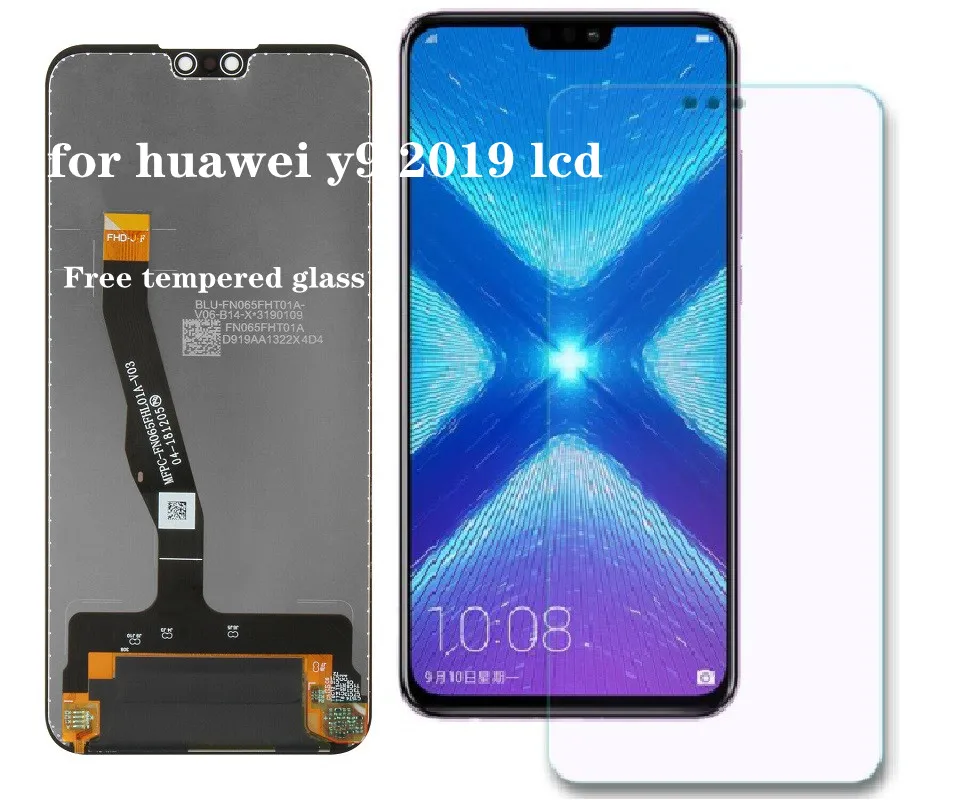 Pantalla LCD para Huawei y9 2019, montaje de digitalizador con pantalla t&aacute;ctil de JKM-LX1, JKM-LX2, sin herramientas + pel&iacute;cula templada, JKM-LX3-0