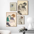 Картина маслом по мотивам логики, Настенный декор, холст, живопись, художественная печать на холсте, настенное искусство, Эгон, Schiele, разные стили для домашнего декора