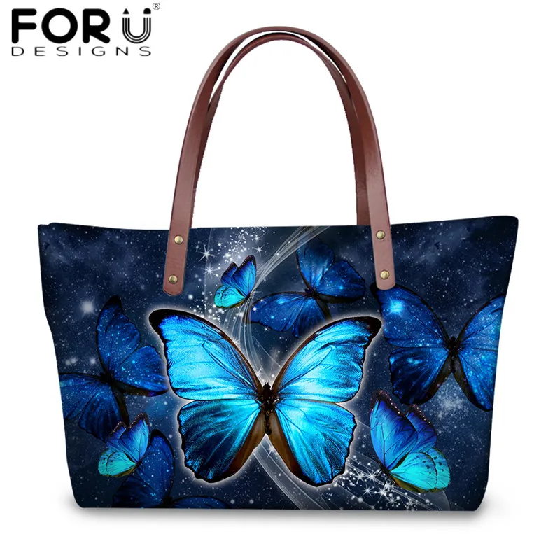 

FORUDESIGNS Новейшие женские большие кошельки, галактические бабочки, комплект 3D сумок для женщин, модные сумки на плечо для девушек, сумки-мессе...