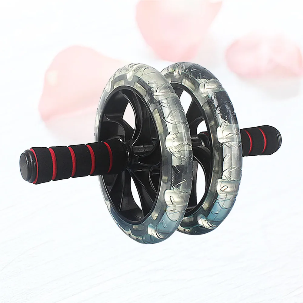 

Abdominal Exercise Roller Steel Tube Double Wheel Abdomen Training Roller Bearingless Abdominal Wheel (Random Handle Color)