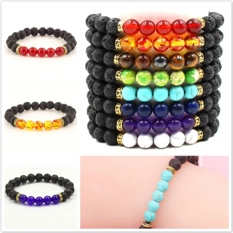 Мужской браслет из вулканического камня многофункциональный Подарочная