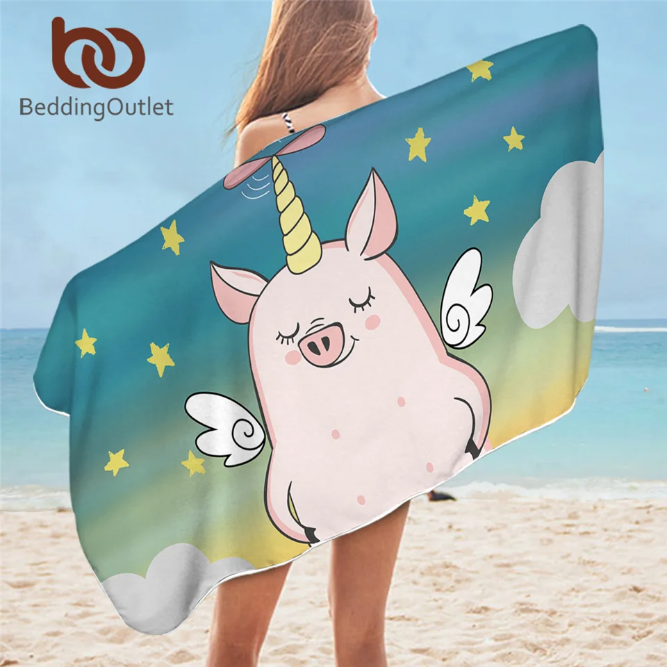 Постельные принадлежности банное полотенце Свинка ангел милое пляжное