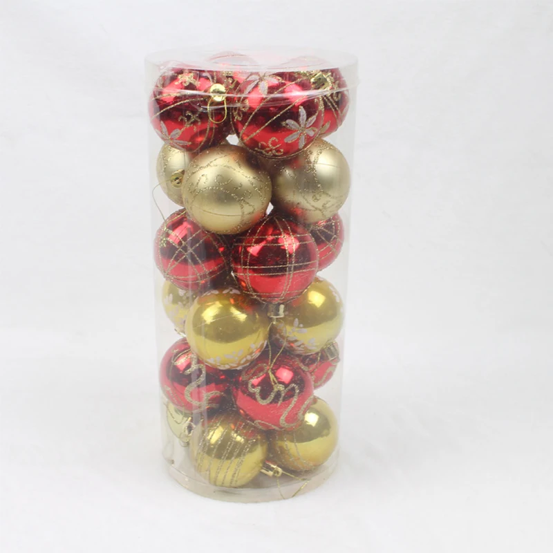 1 barrel 24pcs 6cm Painted ball Christmas decoration Painted christmas ball Room living room Christmas tree decor