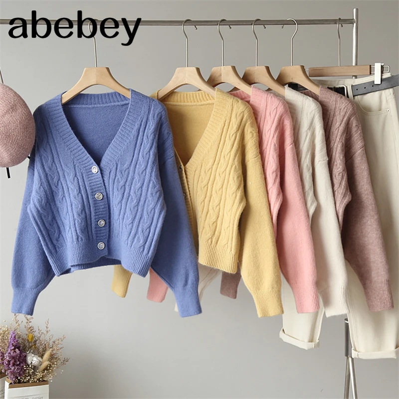 

Elegant Long Sleeve Sweater Women 2022 New Single-breasted Female Short Cardigan Soft Flexible Knitted Sweater