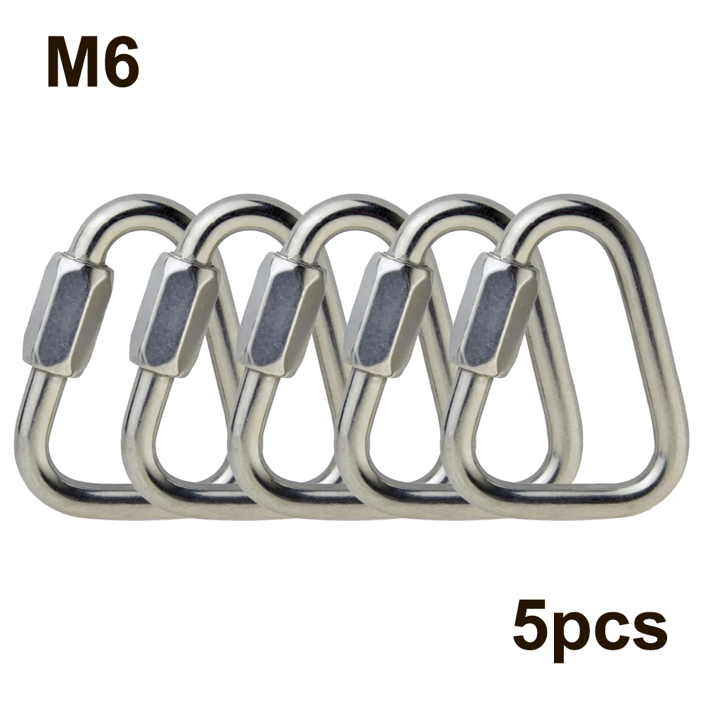 

Брелок для ключей, нержавеющая сталь карабин треугольный, Пряжка для чайника, винт для цепочки, 5 шт.